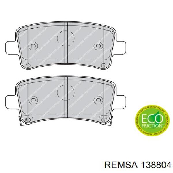 Задні гальмівні колодки 138804 Remsa