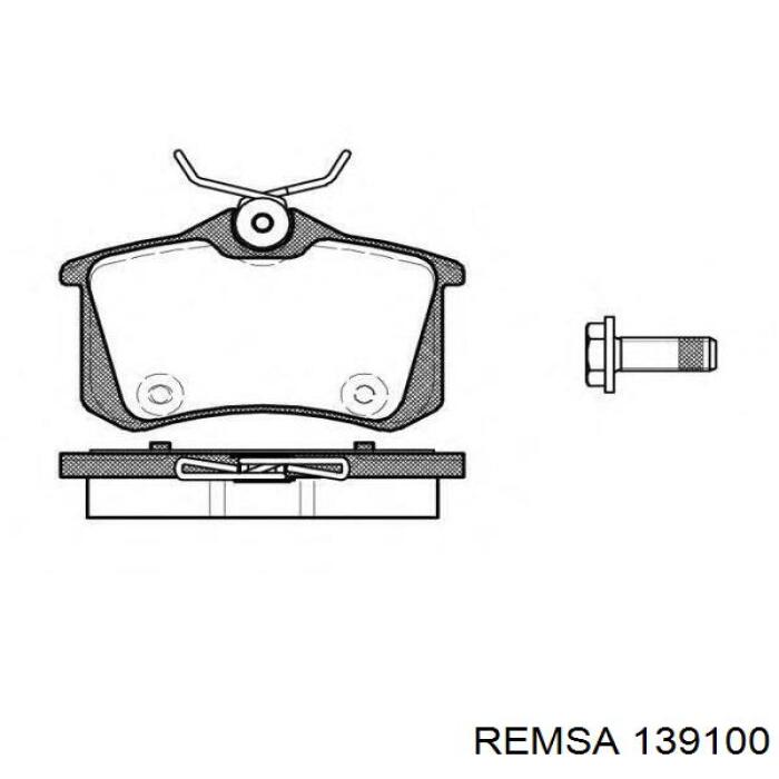 139100 Remsa колодки гальмові задні, дискові