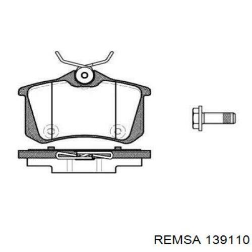 Колодки гальмові задні, дискові 139110 Remsa