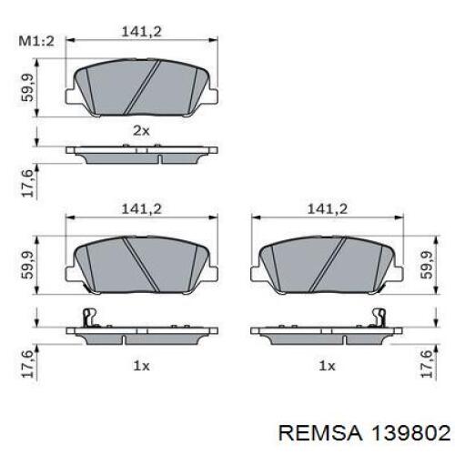 Купити 139802 Remsa Колодки гальмівні передні, дискові