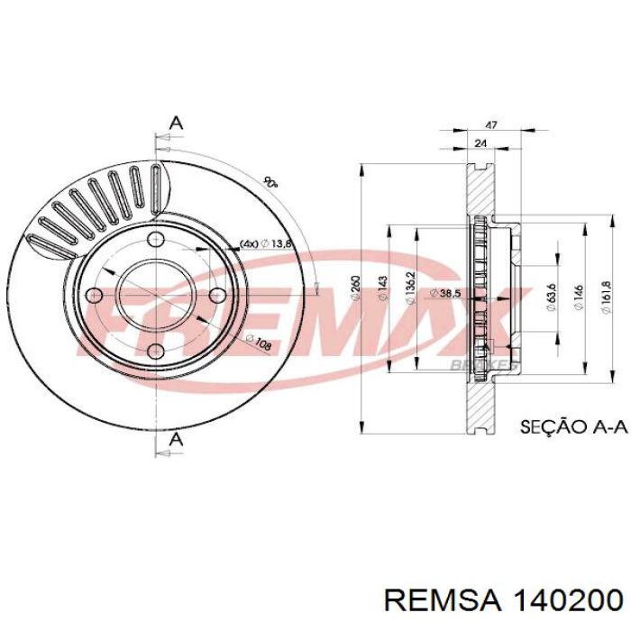 Тормозні колодки Remsa 140200