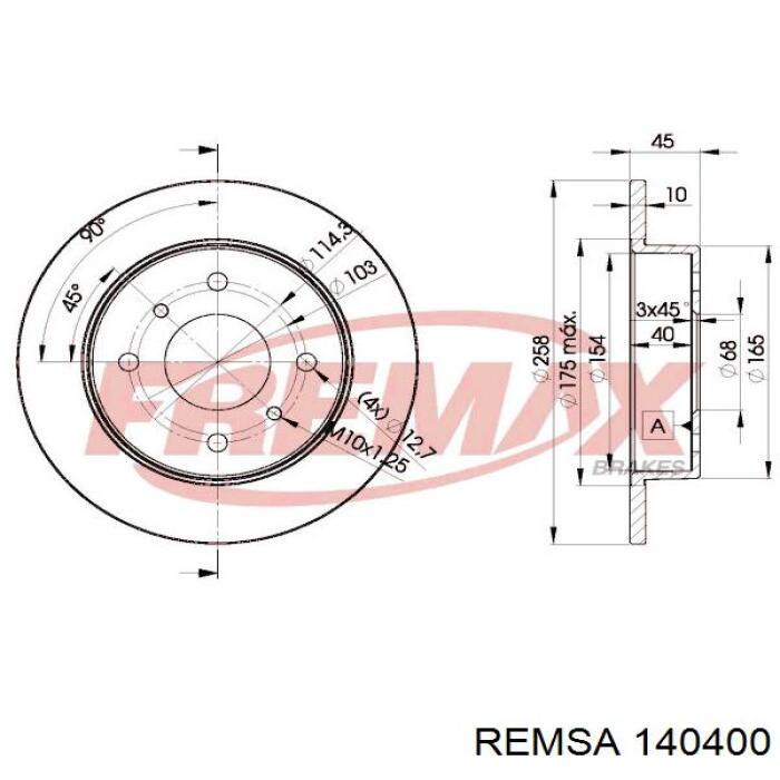 140400 Remsa колодки гальмівні передні, дискові