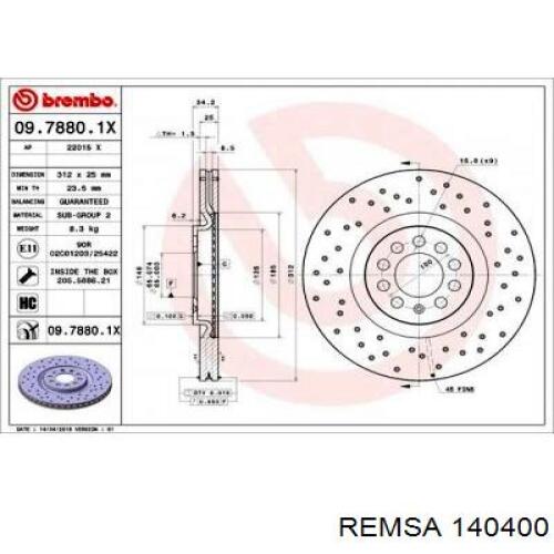 Гальмівні колодки Remsa 140400 ціна, від 14.19 USD