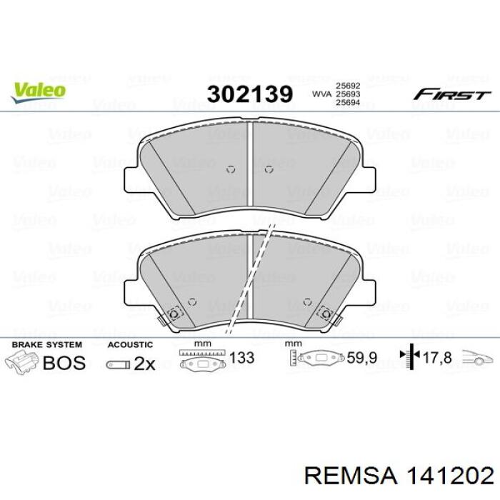 Гальмівні колодки Remsa 141202 ціна, від 30.91 USD