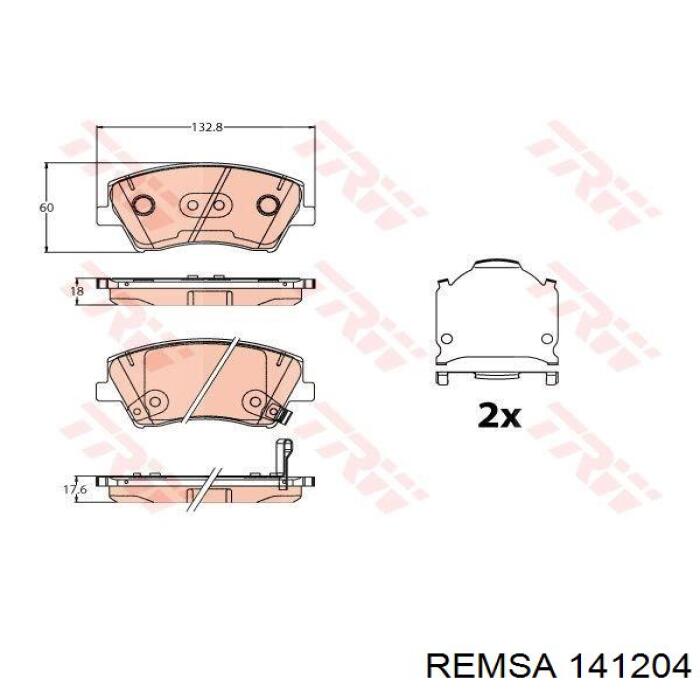 Гальмівні колодки Remsa 141204 ціна, від 28.82 USD