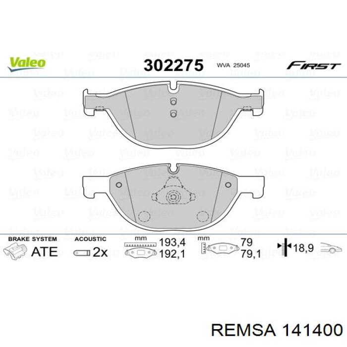 Гальмівні колодки Remsa 141400 ціна, від 35.97 USD