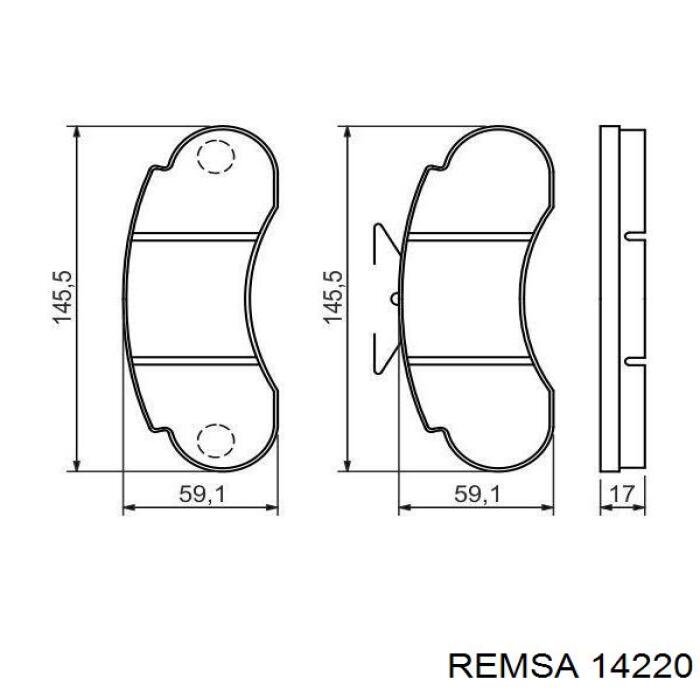 14220 Remsa колодки гальмівні передні, дискові