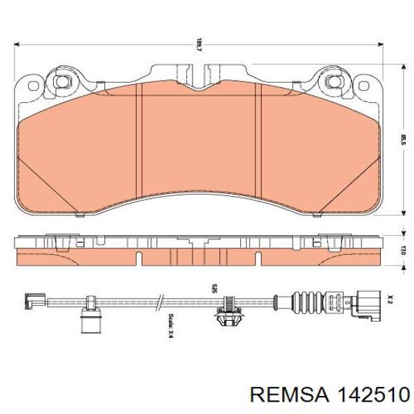 Купити 142510 Remsa Колодки гальмівні передні, дискові