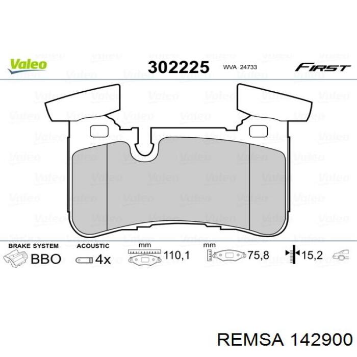 Задні гальмівні колодки Remsa 142900 ціна, від 42.91 USD
