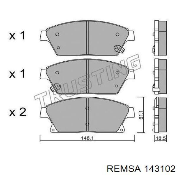 143102 Remsa колодки гальмівні передні, дискові