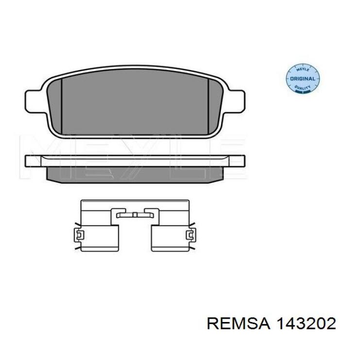 143202 Remsa колодки гальмові задні, дискові