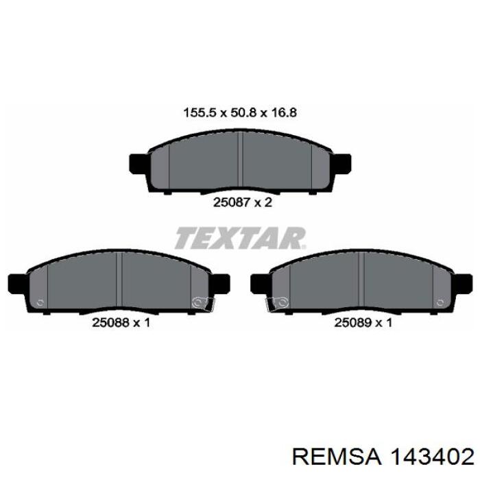 Гальмівні колодки Remsa 143402 ціна, від 23.22 USD