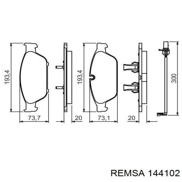 Передні тормозні колодки 144102 Remsa