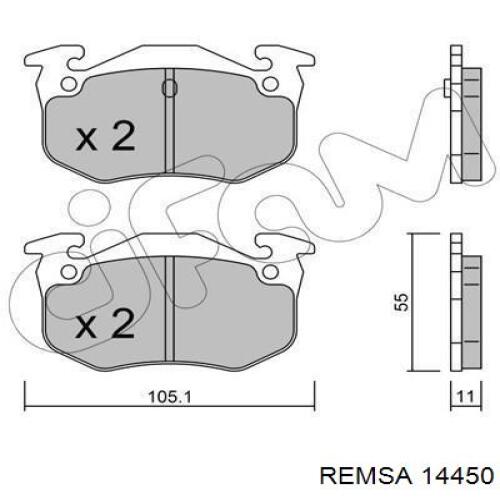 14450 Remsa колодки гальмові задні, дискові