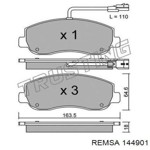 Передні тормозні колодки 144901 Remsa