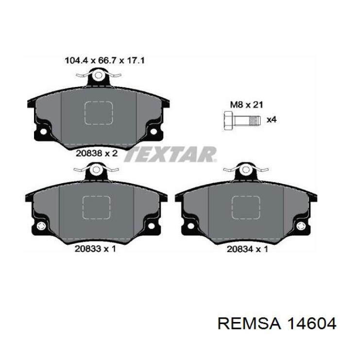 14604 Remsa колодки гальмівні передні, дискові