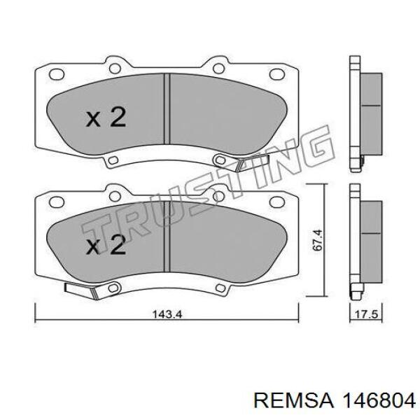 Купити 146804 Remsa Колодки гальмівні передні, дискові