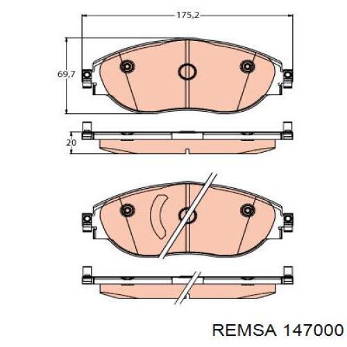 Гальмівні колодки Remsa 147000 ціна, від 29.45 USD
