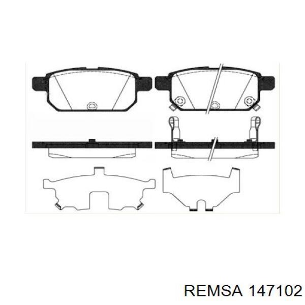Колодки гальмові задні, дискові 147102 Remsa