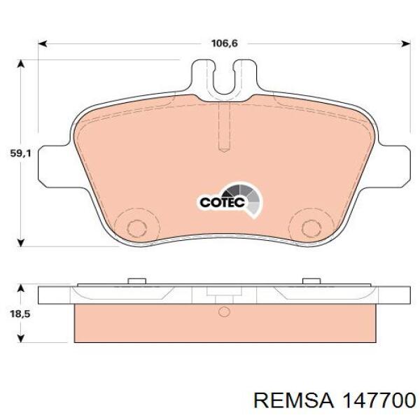 Купити 147700 Remsa Задні колодки