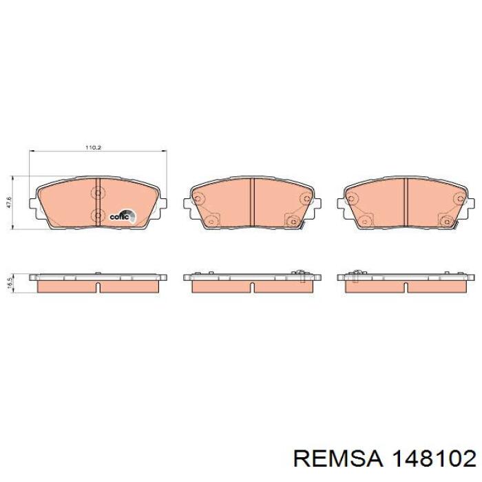 Передні тормозні колодки 148102 Remsa