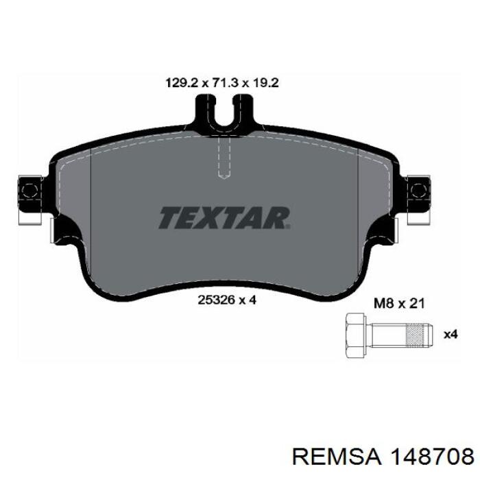 Гальмівні колодки Remsa 148708 ціна, від 27.58 USD