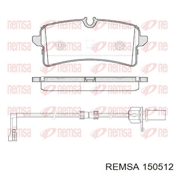 Колодки гальмові задні, дискові 150512 Remsa