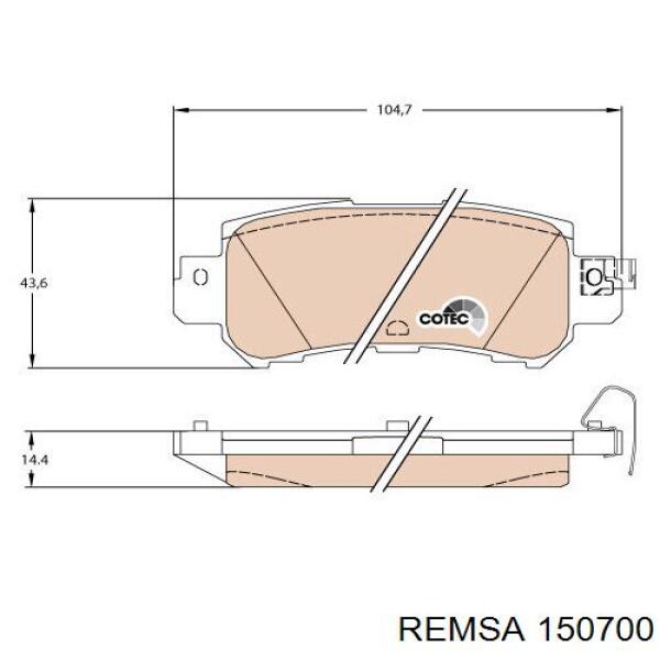 Задні гальмівні колодки Remsa 150700 ціна, від 20.50 USD