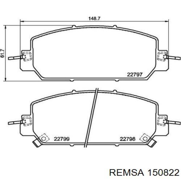 Гальмівні колодки Remsa 150822 ціна, від 27.68 USD