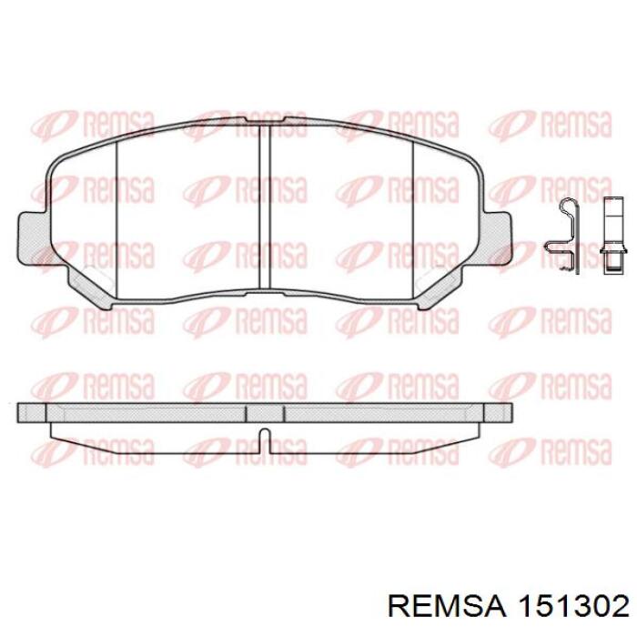 Колодки гальмівні передні, дискові 151302 Remsa