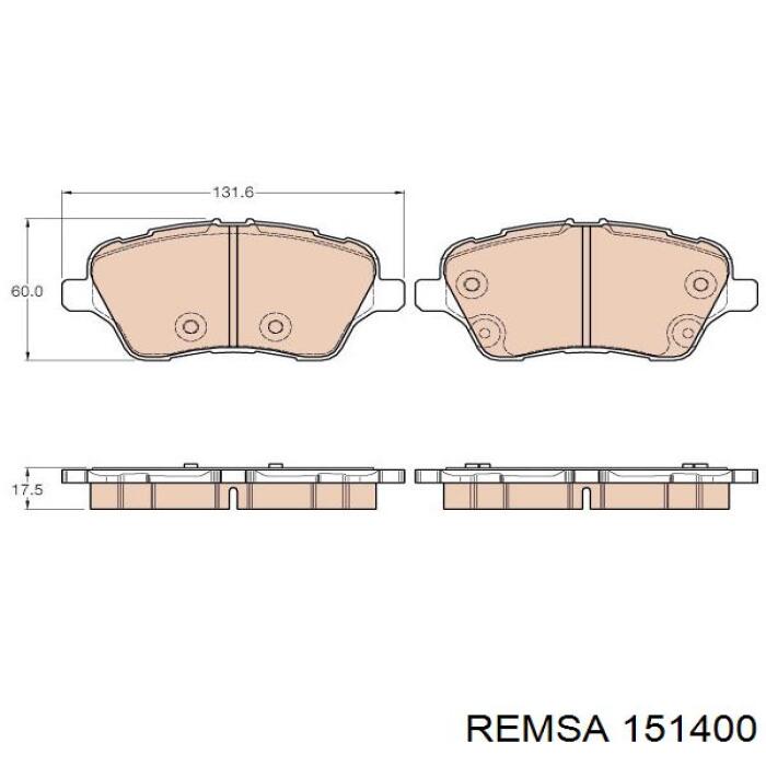 Гальмівні колодки Remsa 151400 ціна, від 25.37 USD