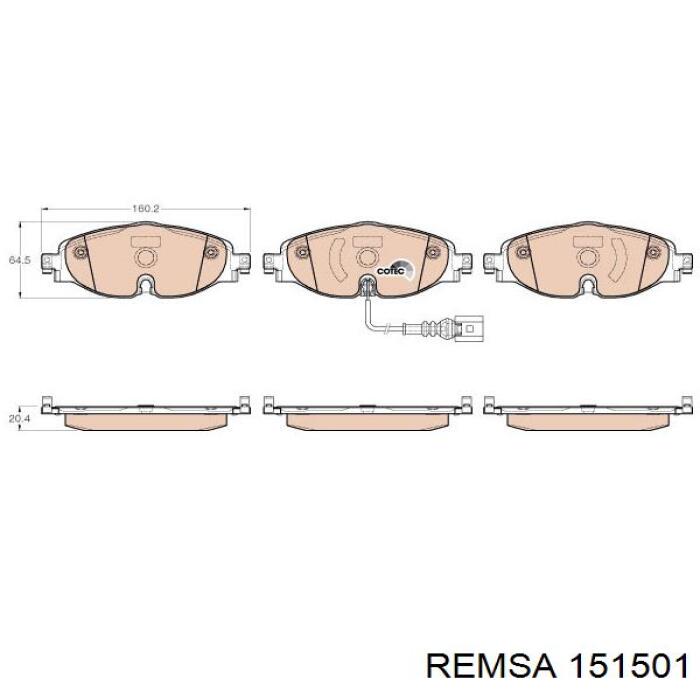 Купити 151501 Remsa Колодки гальмівні передні, дискові
