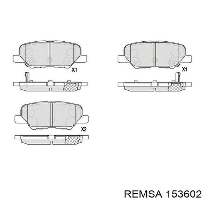 Колодки гальмові задні, дискові 153602 Remsa