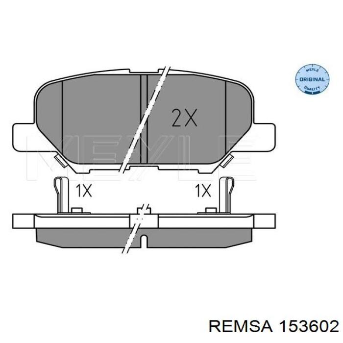 Задні гальмівні колодки Remsa 153602 ціна, від 21.35 USD