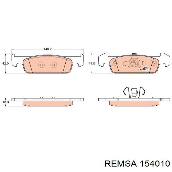 154010 Remsa колодки гальмівні передні, дискові