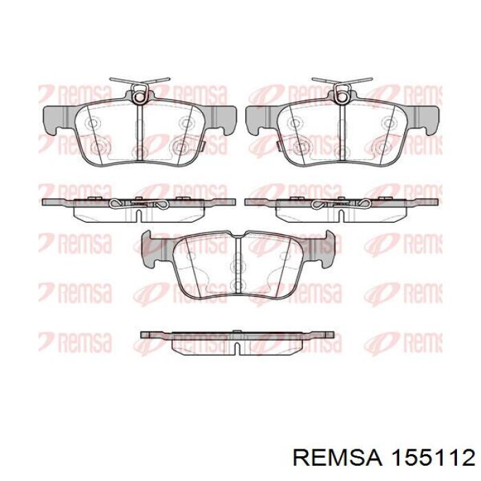 Колодки гальмові задні, дискові 155112 Remsa