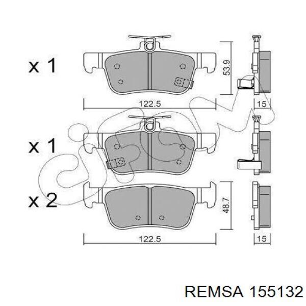 Задні гальмівні колодки Remsa 155132 ціна, від 25.65 USD