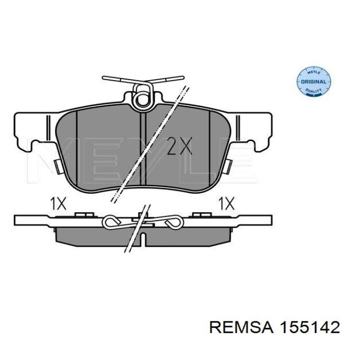 155142 Remsa Колодки гальмівні задні, дискові