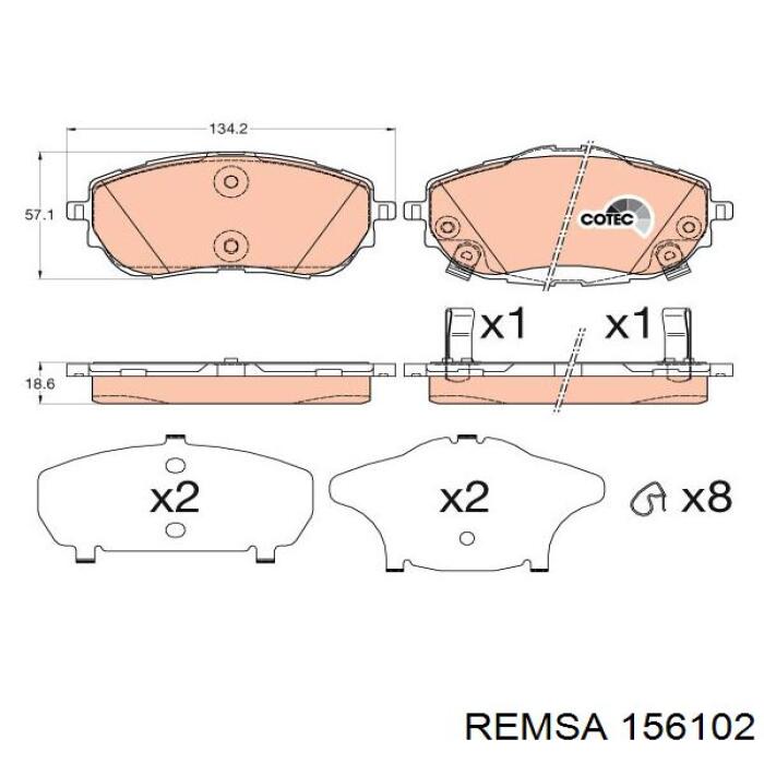 Гальмівні колодки Remsa 156102 ціна, від 30.40 USD
