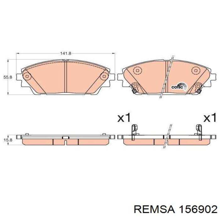 156902 Remsa колодки гальмівні передні, дискові