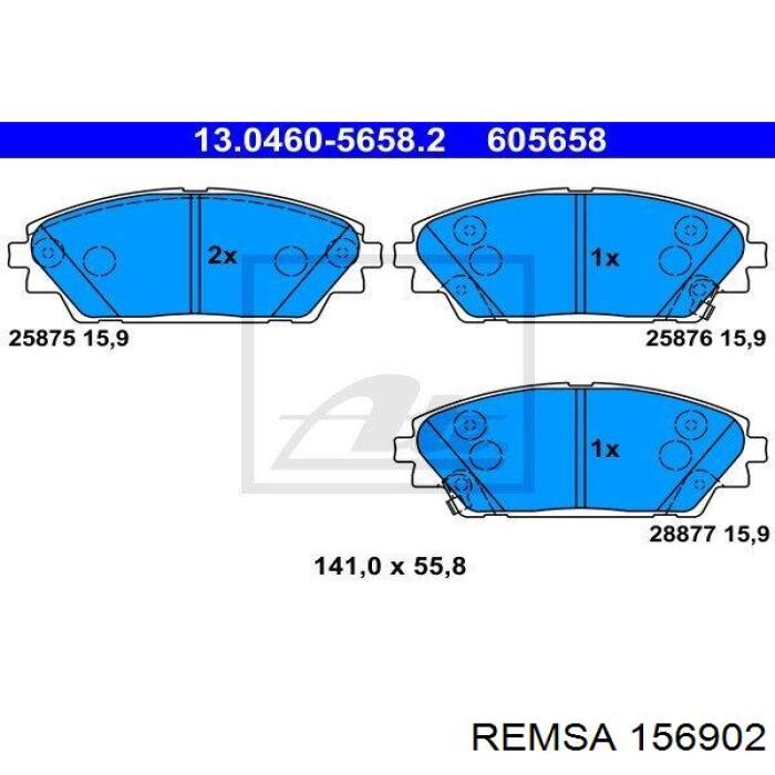 Купити 156902 Remsa Колодки гальмівні передні, дискові