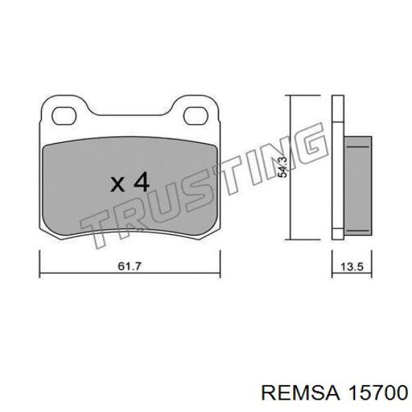 Колодки гальмові задні, дискові 15700 Remsa