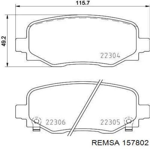 Задні гальмівні колодки Remsa 157802 ціна, від 26.23 USD