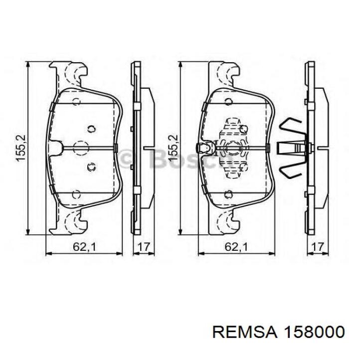 Тормозні колодки Remsa 158000