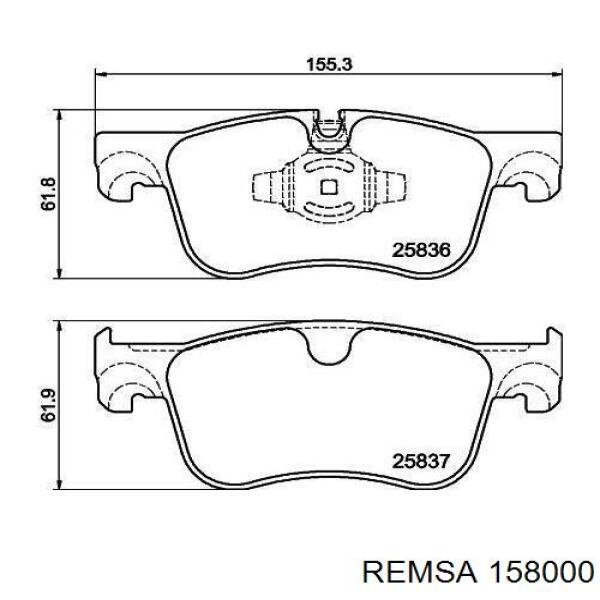 Гальмівні колодки Remsa 158000 ціна, від 28.38 USD