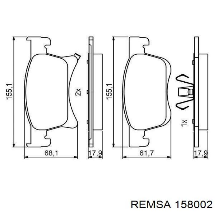 Тормозні колодки Remsa 158002