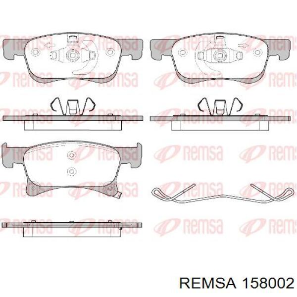 Колодки гальмівні передні, дискові 158002 Remsa