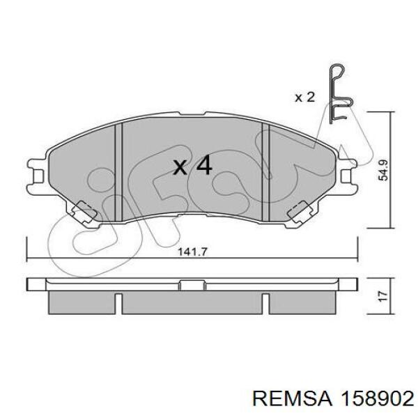 Купити 158902 Remsa Колодки гальмівні передні, дискові