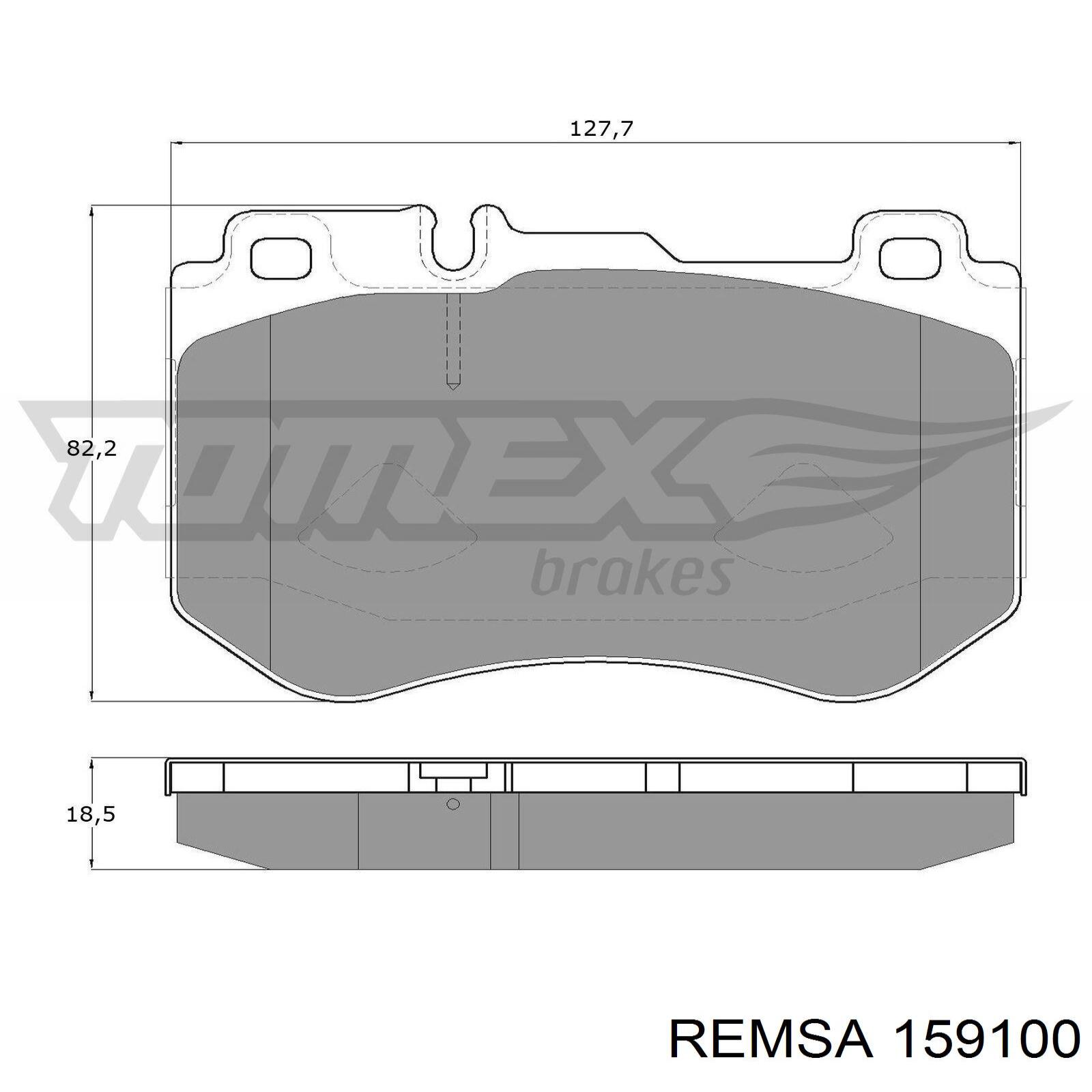 Гальмівні колодки Remsa 159100 ціна, від 31.20 USD