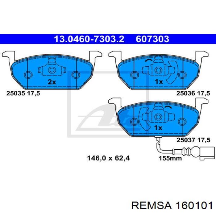 Гальмівні колодки Remsa 160101 ціна, від 26.66 USD